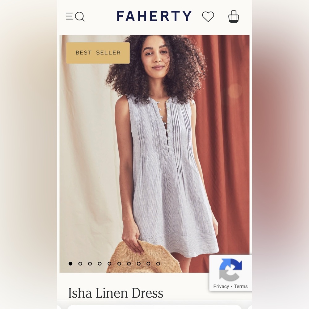 Faherty Isha linen dress XL EUC